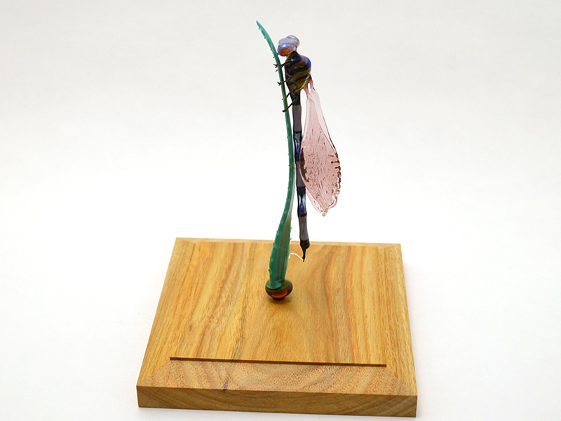 Damselfly Resting on Reedgrass, glass damselfly by Wesley Fleming