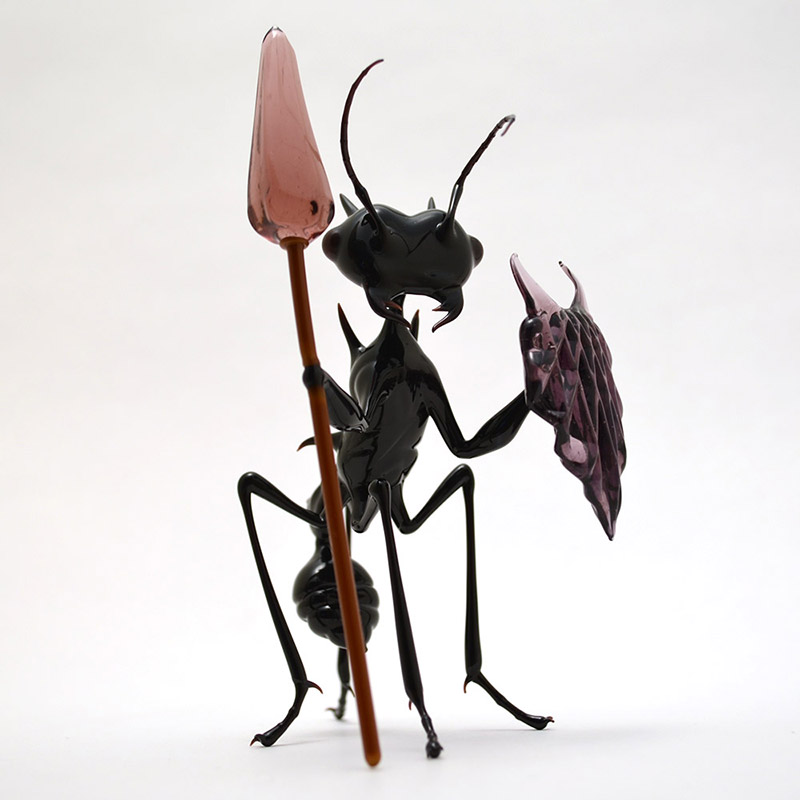 Amethyst Warrior Ant, glass ant by Wesley Fleming