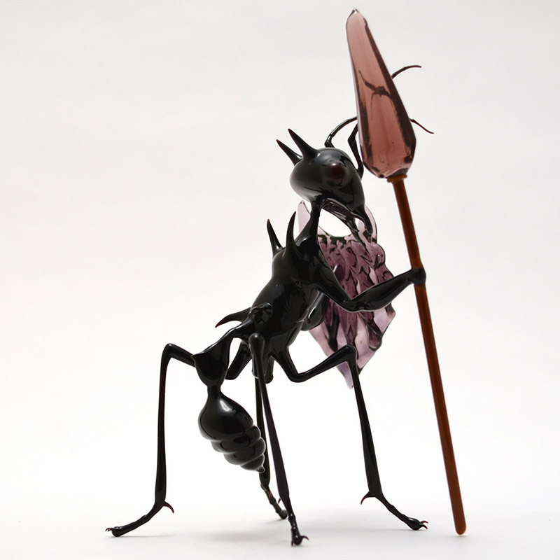 Amethyst Warrior Ant, glass ant by Wesley Fleming