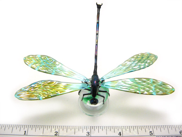 Dragonfly Freestanding on Marble, glass dragonfly by Wesley Fleming