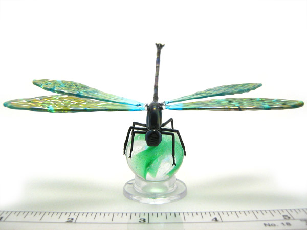 Dragonfly Freestanding on Marble, glass insect by Wesley Fleming