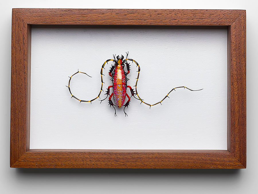 Jewel Longhorn Beetle, glass dragonfly by Wesley Fleming