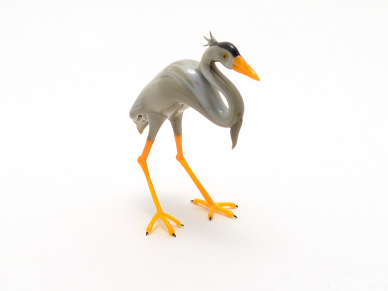 Heron for Delta, glass heron by Wesley Fleming