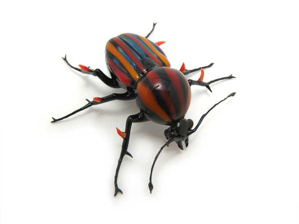 Racing-Stripe Beetle, glass bug by Wesley Fleming