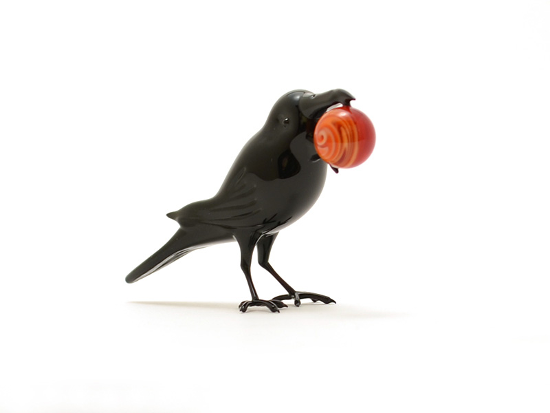 Raven Steals the Sun, glass Raven Steals the Sun by Wesley Fleming