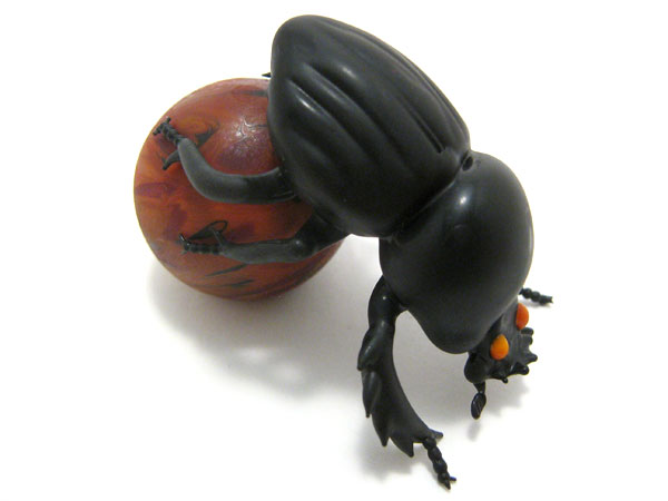 Scarab Beetle with Dung Ball, glass insect by Wesley Fleming