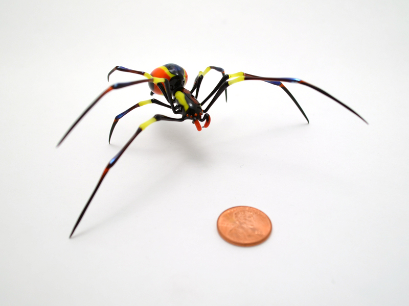 Colorburst Orb Weaver, glass spider by Wesley Fleming